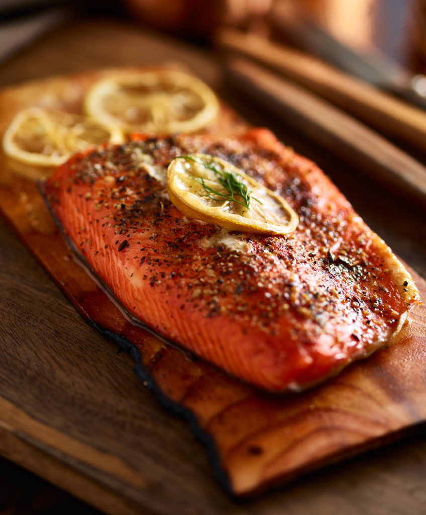 Cedar-Planked Salmon with Maple Glaze